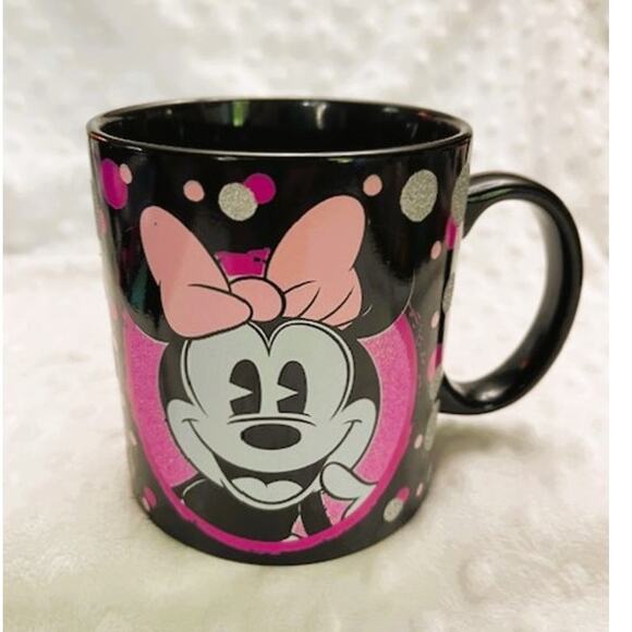 Disney Retro Minnie Mouse Bubbles & Glitter 20oz Large Coffee Mug-NEW - Picture 1 of 6